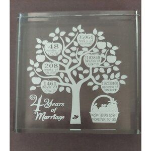 4 Years Of Marriage Anniversary Gift Paperweight and Keepsake Tree Kate Posh